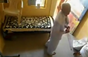 Horny old indian guy poking his maid pussy caught on concentrated cam