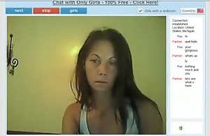 Horrific old wife strips on a webcam