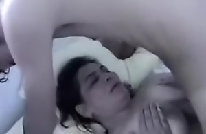 Mature and chubby Turkish wifey fucking a slender guy