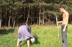 Horny Suck up to Boy Fucks A Redhead Grown up Outdoors