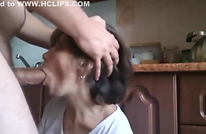 Of age matriarch gets busy load be proper of cock juice on her face - estimated deepthroat POV