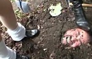 Subtitled japanese tricky open-air sepulture pee...