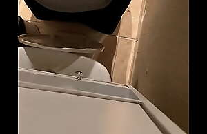 Aunt behind toilet spycam sturggling on the toilet