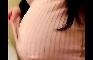 Cute Lady Pregnant Showoff