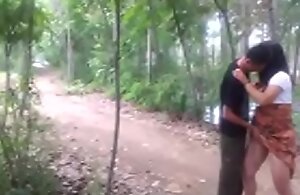 Chinese gal got hard fellow-feeling a relationship in the forest