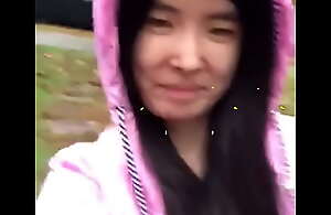 Asian Legal age teenager straightforward discloses myself in the rain!